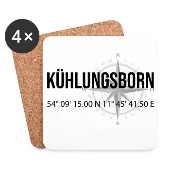 Koordinaten Kühlungsborn - Untersetzer (4er-Set) - Weiß - Vorne