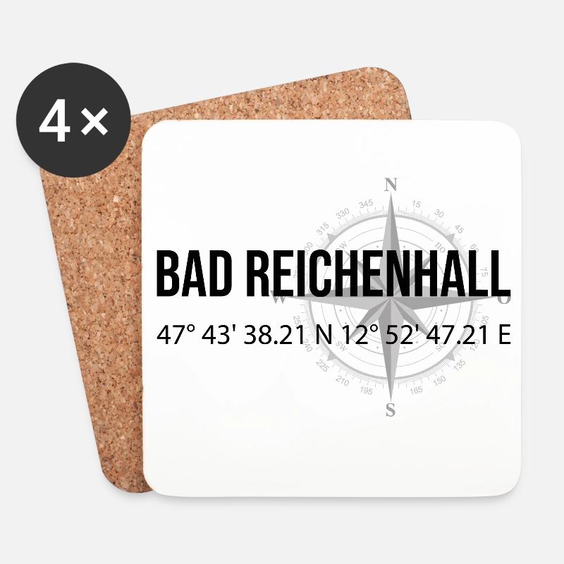 Koordinaten Bad Reichenhall - Untersetzer (4er-Set) - Weiß