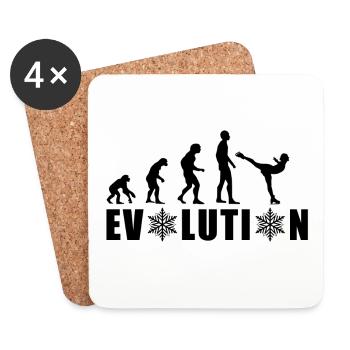 EVOLUTION PATINAGE ARTISTIQUE HIVER NEIGE - Dessous de verre (lot de 4) - blanc - Devant
