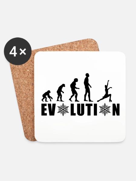 EVOLUTION FIGURE SKATING WINTER SNOW - Coasters (set of 4) - white