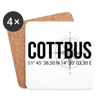 Koordinaten Cottbus - Untersetzer (4er-Set) - Weiß - Vorne