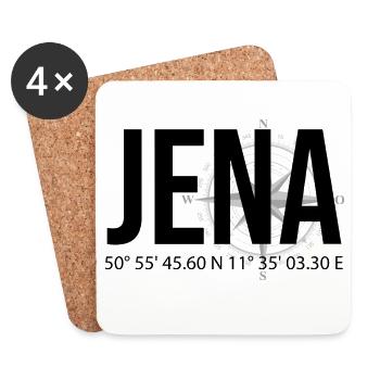 Koordinaten Jena - Untersetzer (4er-Set) - Weiß - Vorne