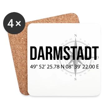 Koordinaten Darmstadt - Untersetzer (4er-Set) - Weiß - Vorne