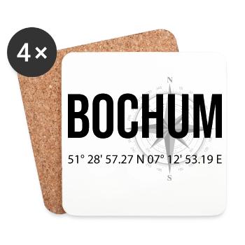 Koordinaten Bochum - Untersetzer (4er-Set) - Weiß - Vorne