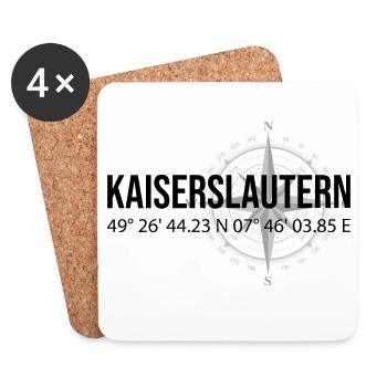 Koordinaten Kaiserslautern - Untersetzer (4er-Set) - Weiß - Vorne