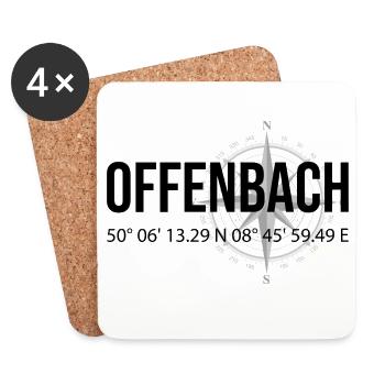 Koordinaten Offenbach - Untersetzer (4er-Set) - Weiß - Vorne