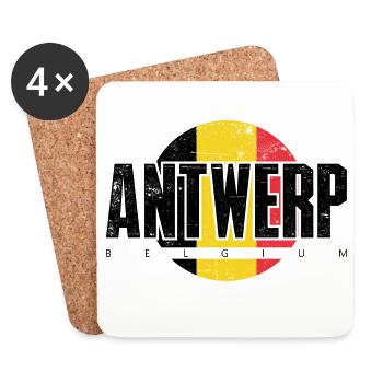 Nous emblème Split Jaune Rouge - Dessous de verre (lot de 4) - blanc - Devant