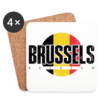 Geometric Sunset Emblem - Coasters (set of 4) - white - Front