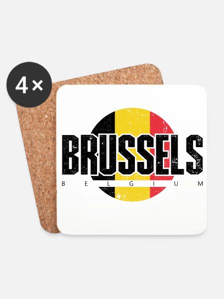 Geometrisches Sonnenuntergangs-Emblem - Untersetzer (4er-Set) - Weiß