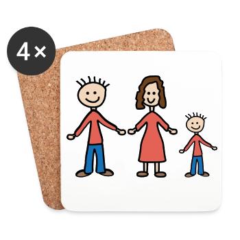 Family - Coasters (set of 4) - white - Front