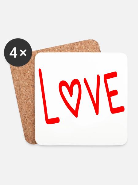 LIEBE. PAAR. ICH HABE GERADE GEHEIRATET. Junggesellinnenabschied. VALENTINSTAG. - Untersetzer (4er-Set) - Weiß