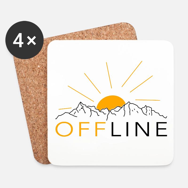 offline trekking outdoor sport berge trailrunning - Untersetzer (4er-Set) - Weiß