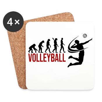 Evolution Volleyball - Untersetzer (4er-Set) - Weiß - Vorne