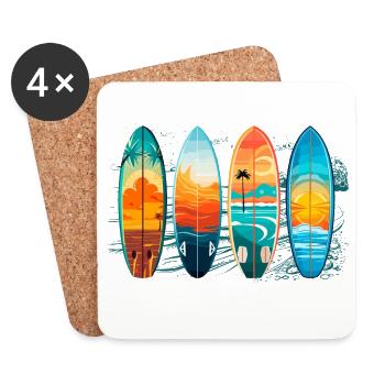 Surfboards - Coasters (set of 4) - white - Front
