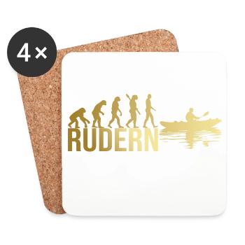 Evolution Rudern - Untersetzer (4er-Set) - Weiß - Vorne