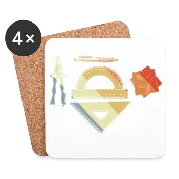 Architect Vintage Look - Coasters (set of 4) - white - Front