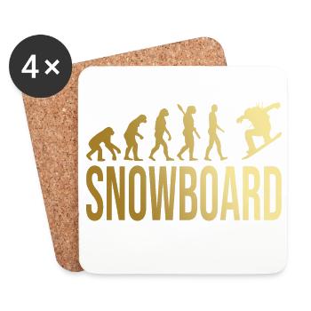 Evolution Snowboard - Untersetzer (4er-Set) - Weiß - Vorne