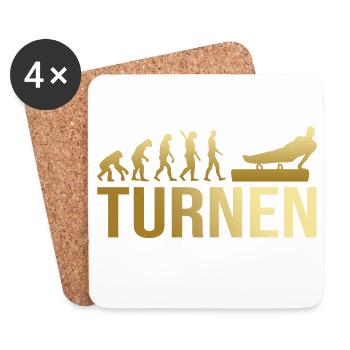 Evolution Turnen - Untersetzer (4er-Set) - Weiß - Vorne