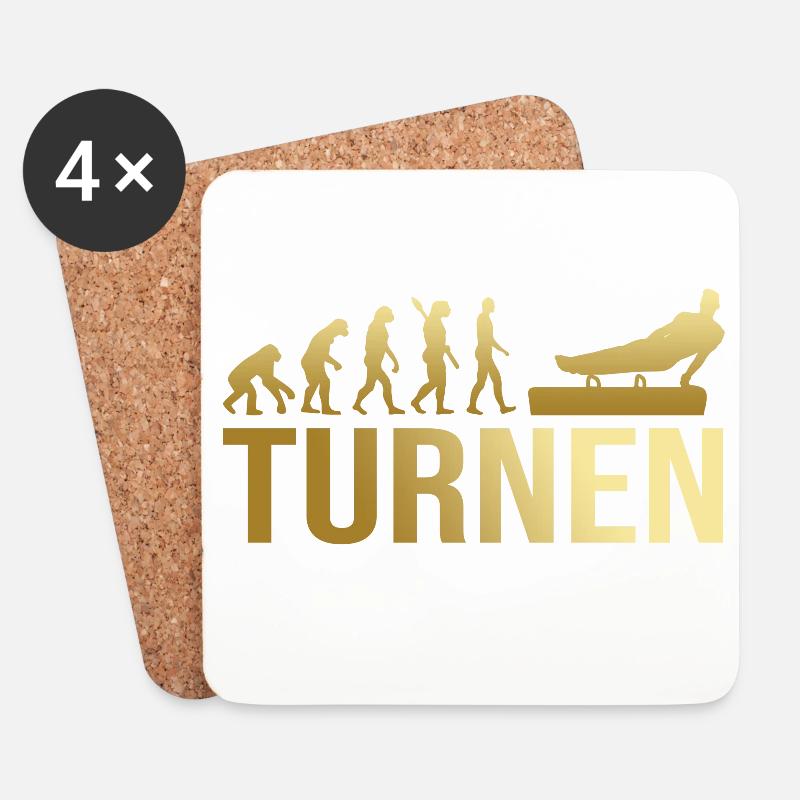 Evolution Turnen - Untersetzer (4er-Set) - Weiß