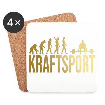 Evolution Kraftsport - Untersetzer (4er-Set) - Weiß - Vorne