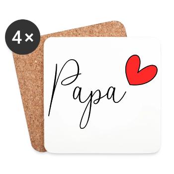 DAD. FATHER'S DAY. HAPPY FATHER'S DAY. HAPPY BIRTHDAY. - Coasters (set of 4) - white - Front