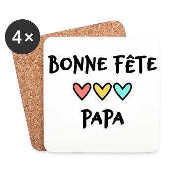 DAD. FATHER'S DAY. HAPPY FATHER'S DAY. HAPPY BIRTHDAY. - Coasters (set of 4) - white - Front
