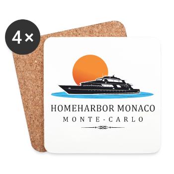 Port d’attache Monaco - Dessous de verre (lot de 4) - blanc - Devant