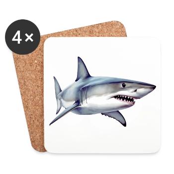 Shark - Coasters (set of 4) - white - Front