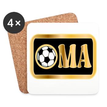 Schriftzug OMA - RENTNERIN FUßBALL - Untersetzer (4er-Set) - Weiß - Vorne