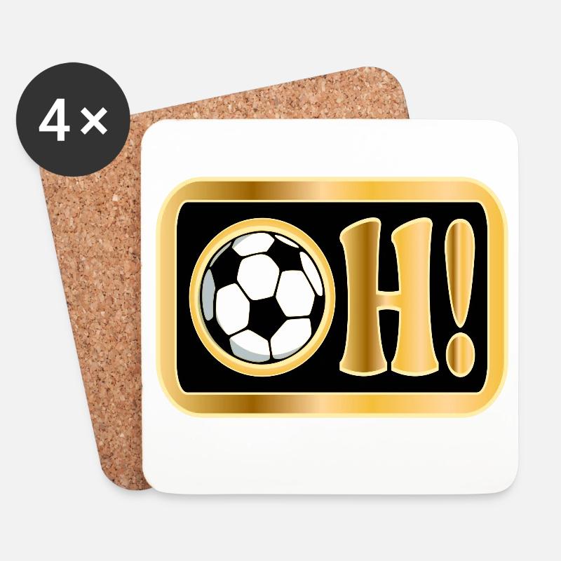 Überraschung Verwunderung Fußball Sprüche - Untersetzer (4er-Set) - Weiß