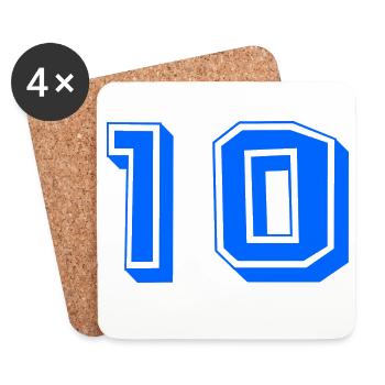 10. 10 YEARS. 10th ANNIVERSARY. 10 YEAR ANNIVERSARY. - Coasters (set of 4) - white - Front