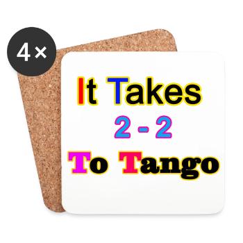 Il faut être 2 pour danser le tango - Dessous de verre (lot de 4) - blanc - Devant