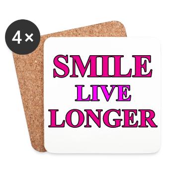 Smile - Coasters (set of 4) - white - Front