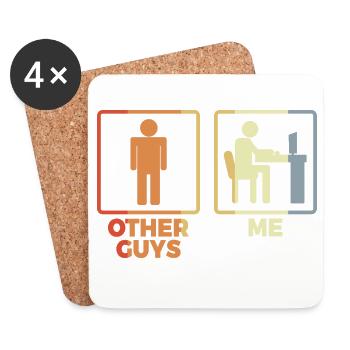 Programmer stick figure - Coasters (set of 4) - white - Front