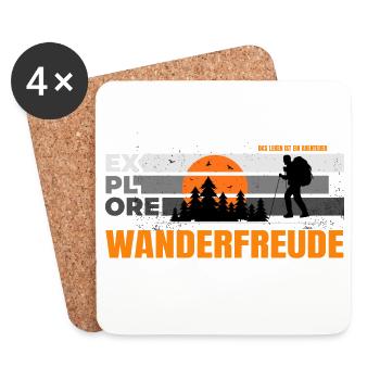 Wanderfreude - Untersetzer (4er-Set) - Weiß - Vorne