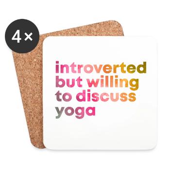 yoga - Dessous de verre (lot de 4) - blanc - Devant