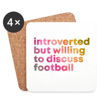 Football Football Football - Coasters (set of 4) - white - Front