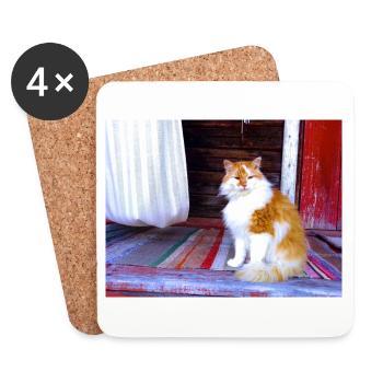 In the cottage for cats - Coasters (set of 4) - white - Front