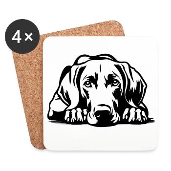 Weimaraner - Untersetzer (4er-Set) - Weiß - Vorne