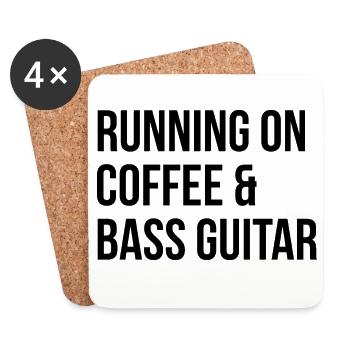 guitare basse - Dessous de verre (lot de 4) - blanc - Devant