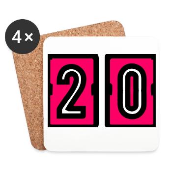 20. 20. JAHRESTAG. 20-JÄHRIGES JUBILÄUM. 20 JAHRE. - Untersetzer (4er-Set) - Weiß - Vorne