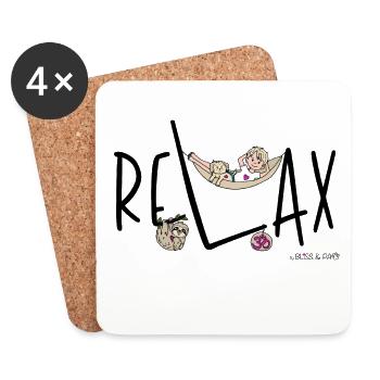 Phil and Paw - Relax - Untersetzer (4er-Set) - Weiß - Vorne
