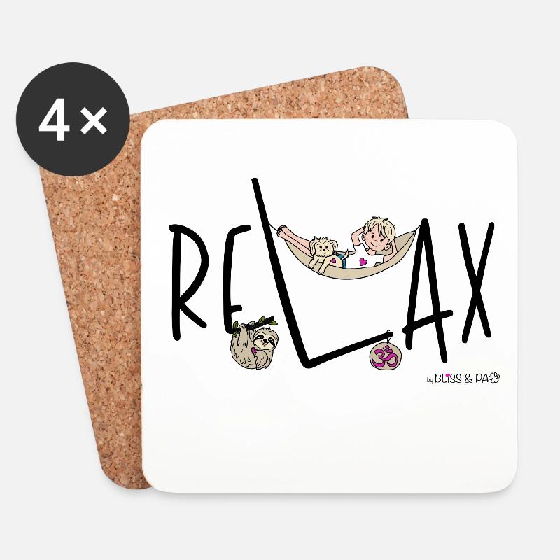 Phil and Paw - Relax - Untersetzer (4er-Set) - Weiß