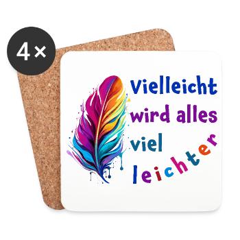 Vielleicht wird alles viel leichter - Mut machen - Untersetzer (4er-Set) - Weiß - Vorne