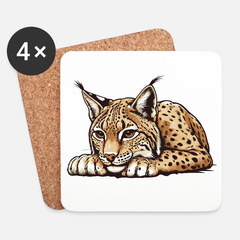 Luchs - Untersetzer (4er-Set) - Weiß
