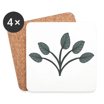 Lovely leaves - Coasters (set of 4) - white - Front