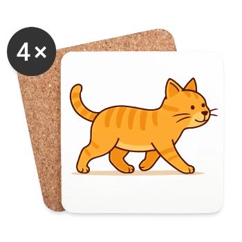 Chat Pauli - Dessous de verre (lot de 4) - blanc - Devant