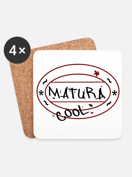 Matura Abitur Schule - Untersetzer (4er-Set) - Weiß