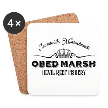 OBED MARSH fishery logo (noir) - Innsmouth - Dessous de verre (lot de 4) - blanc - Devant