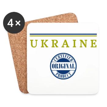 Ukrainian flag, I love Ukraine - Coasters (set of 4) - white - Front